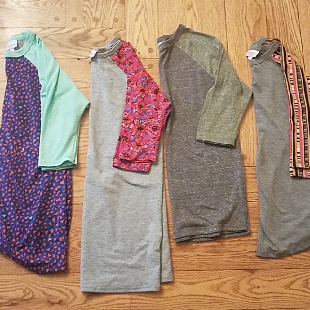 Lularoe kids lot of 4 tops sloan size 12